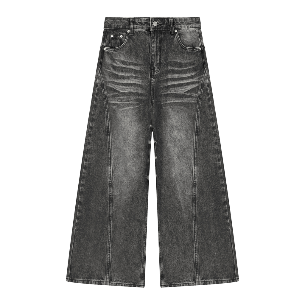 WMN. Vintage Wash Wide Leg Denim Jeans