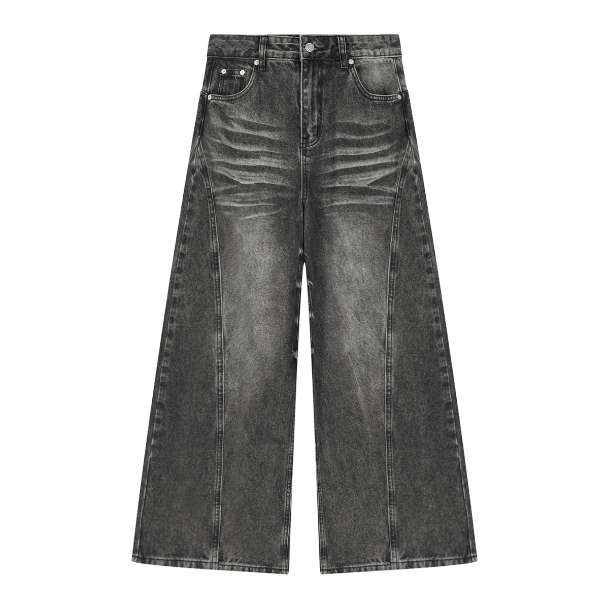 WMN. Vintage Wash Wide Leg Denim Jeans