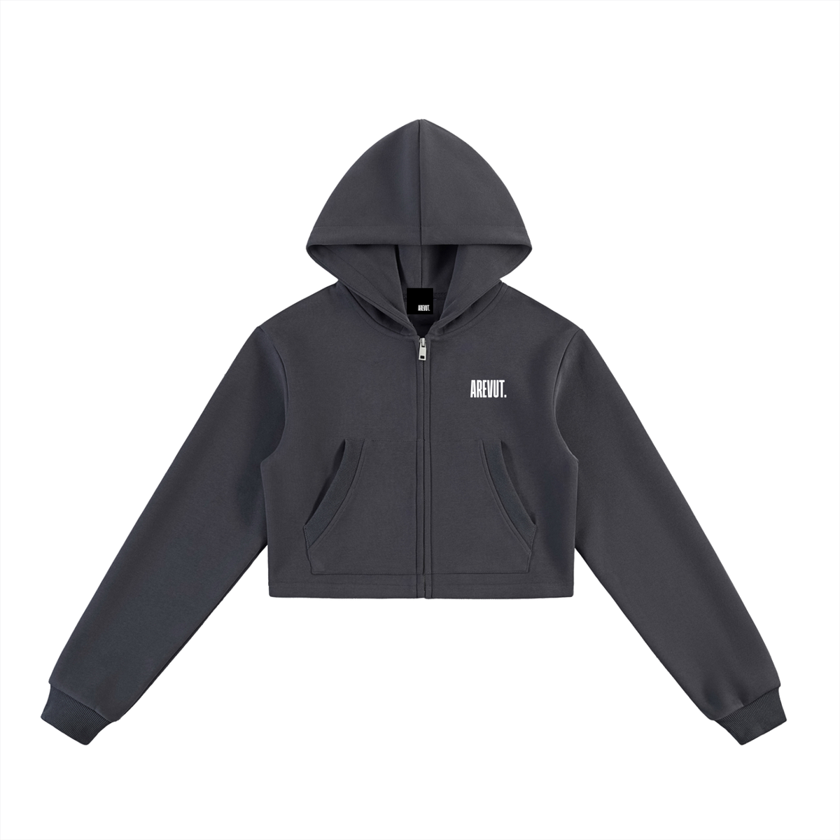 WMN. Essential Cropped Zip-Up Hoodie