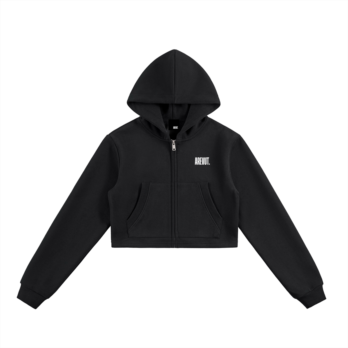 WMN. Essential Cropped Zip-Up Hoodie