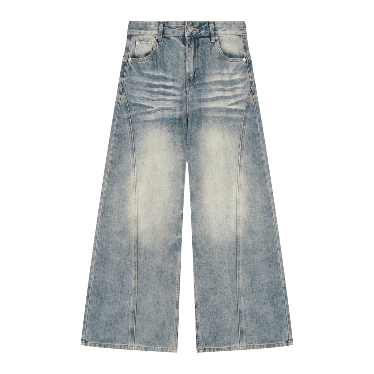 WMN. Vintage Wash Wide Leg Denim Jeans
