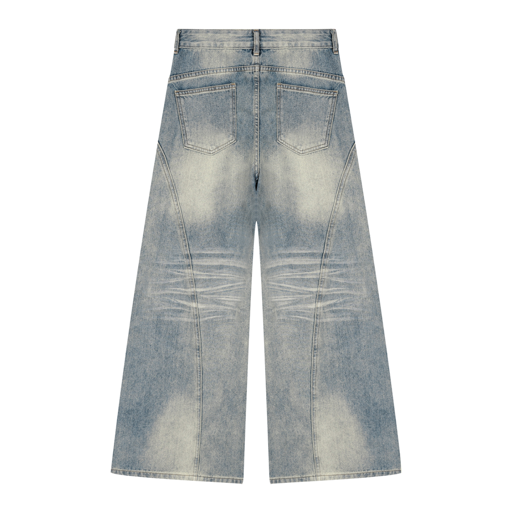 WMN. Vintage Wash Wide Leg Denim Jeans