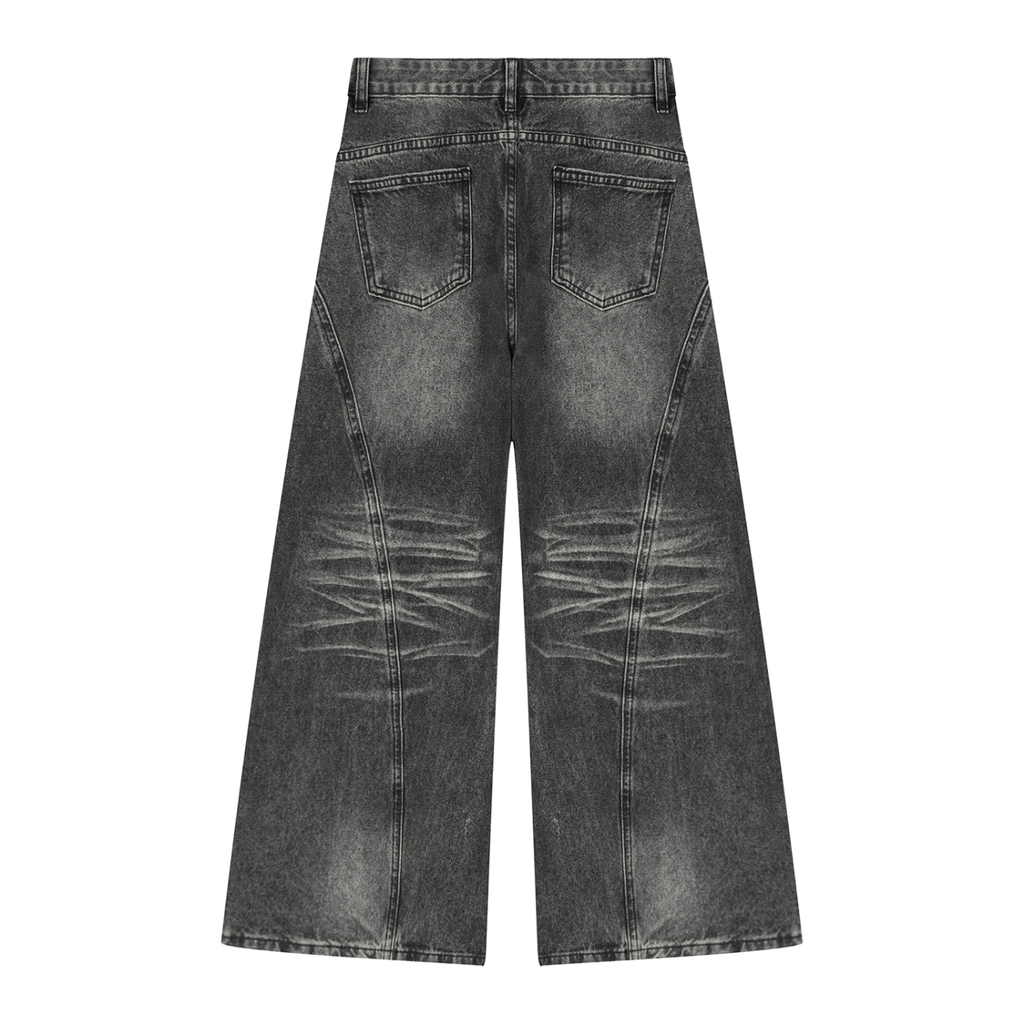 WMN. Vintage Wash Wide Leg Denim Jeans