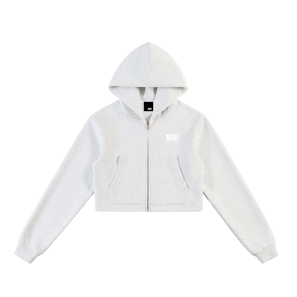 WMN. Essential Cropped Zip-Up Hoodie